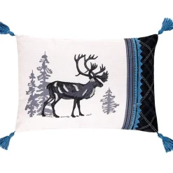 Lodge Themed Embroidered Decorative Pillow