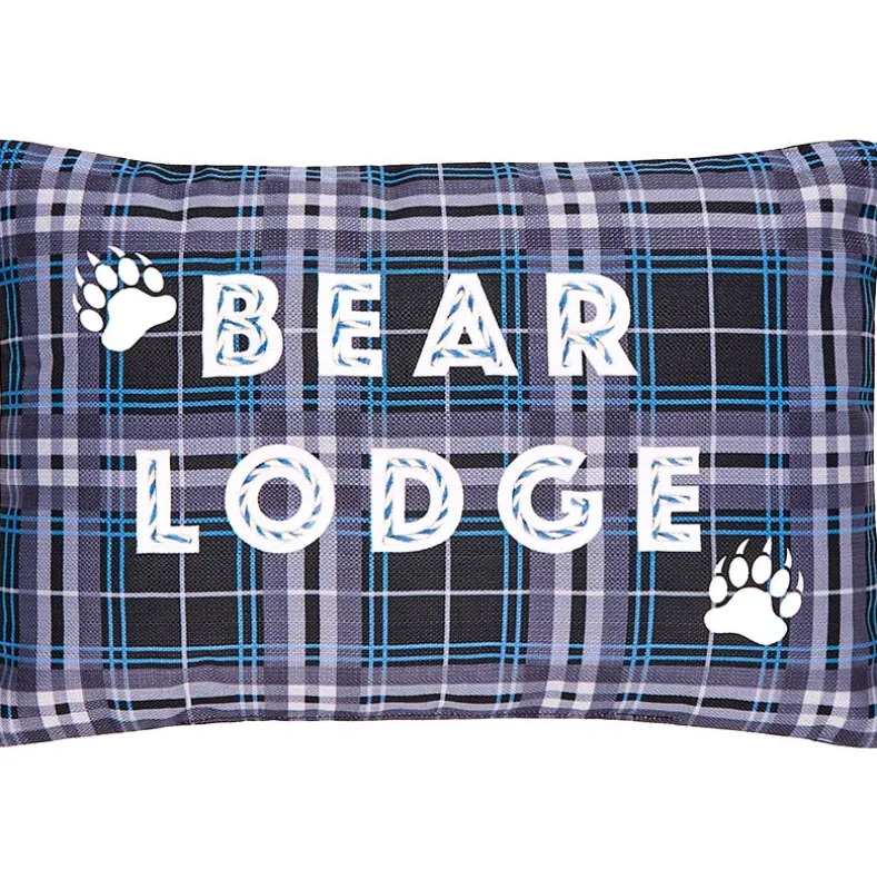 Lodge Themed Embroidered Decorative Pillow