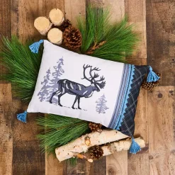 Lodge Themed Embroidered Decorative Pillow