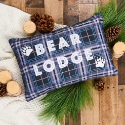 Lodge Themed Embroidered Decorative Pillow
