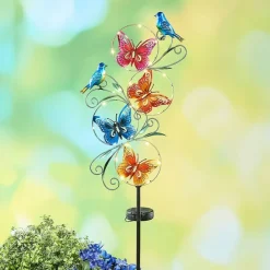Magical Butterfly And Bird Solar Garden Stake