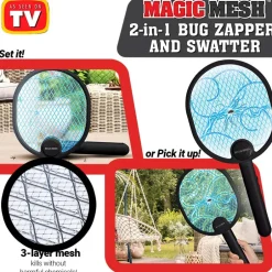 Magic Mesh™ 2-in-1 Bug Zapper And Swatter - Rechargeable and Foldable