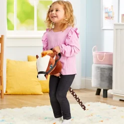 Magic Sounds Plush Animal Head Riding Stick - Interactive Pretend Play Toy