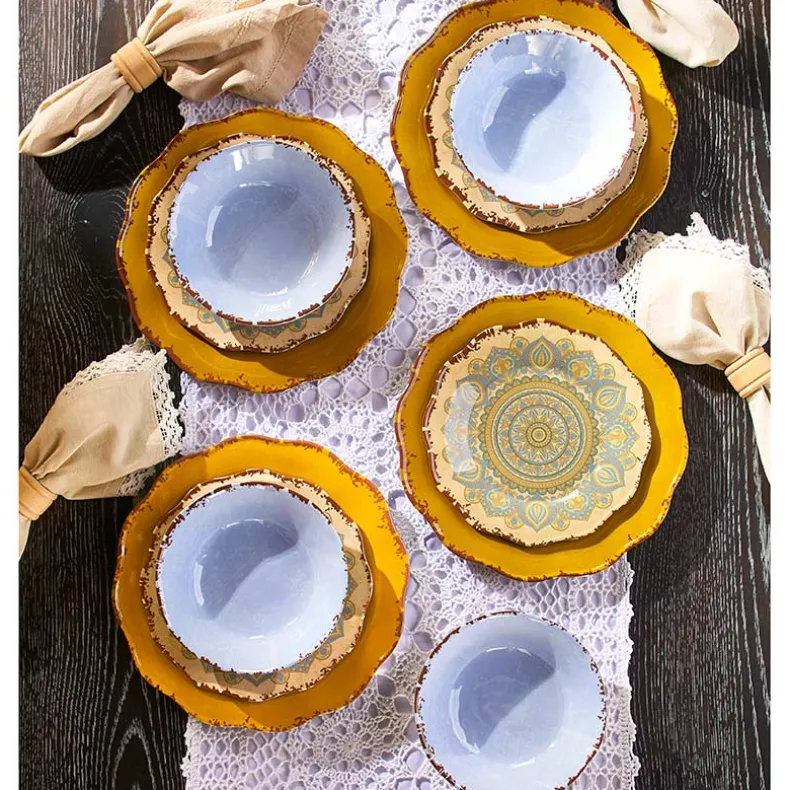 Mandala Melamine 12-Pc. Dinnerware Set