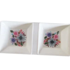 Melamine Dual Dipping Sauce Tray