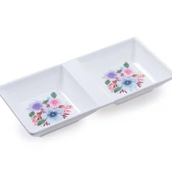 Melamine Dual Dipping Sauce Tray