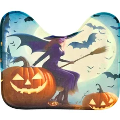 Memory Foam Bath Rugs and Shower Curtain Complete 16-Pc Set Halloween