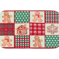 Memory Foam Bath Rugs and Shower Curtain Complete 16-Pc Set Gingerbread