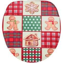 Memory Foam Bath Rugs and Shower Curtain Complete 16-Pc Set Gingerbread