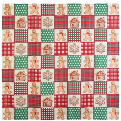 Memory Foam Bath Rugs and Shower Curtain Complete 16-Pc Set Gingerbread