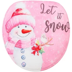Memory Foam Bath Rugs & Shower Curtain Complete 16-Pc Set Let It Snow