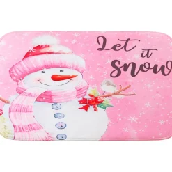 Memory Foam Bath Rugs & Shower Curtain Complete 16-Pc Set Let It Snow