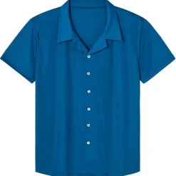Men's Navy Button Down Short Sleeve Shirt