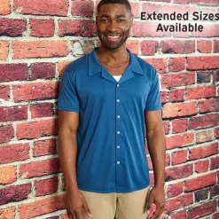 Men's Navy Button Down Short Sleeve Shirt