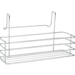 Metal Cabinet Door Organizer Rack with Towel Bar - Kitchen or Bathroom