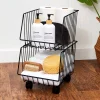 Metal Deep Stackable Storage Bins with Wheels