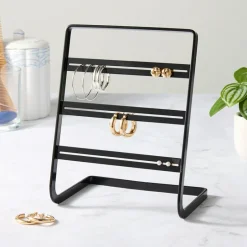 Metal Earring Holder Black or White