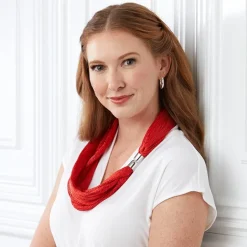 Metallic Necklace Scarf with Magnetic Clasp - Set of 2