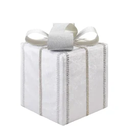 Metallic White Christmas Present Decor