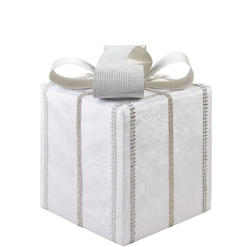 Metallic White Christmas Present Decor