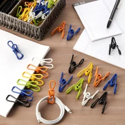 Metal Office Paper & Binder Clips in Multicolor - Set of 60