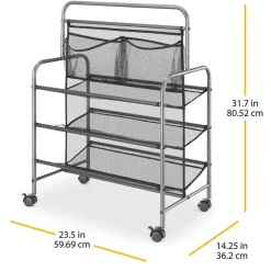 Metal Shoe Storage Rack with Wheels - 4-Tier