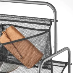 Metal Shoe Storage Rack with Wheels - 4-Tier