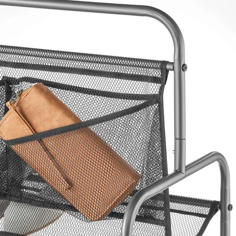 Metal Shoe Storage Rack with Wheels - 4-Tier