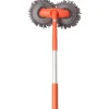Microfiber Car Cleaning Brush with Double Mop, Extends 44" Long