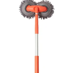 Microfiber Car Cleaning Brush with Double Mop, Extends 44" Long