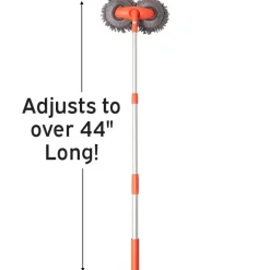 Microfiber Car Cleaning Brush with Double Mop, Extends 44