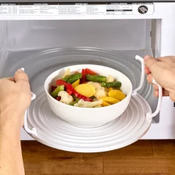 Microwave 4-in-1 Stand, Rack, Splatter Guard, Tray, Stacking Shelf