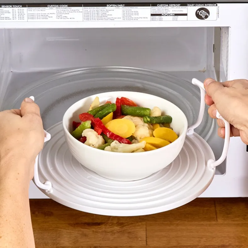 Microwave 4-in-1 Stand, Rack, Splatter Guard, Tray, Stacking Shelf