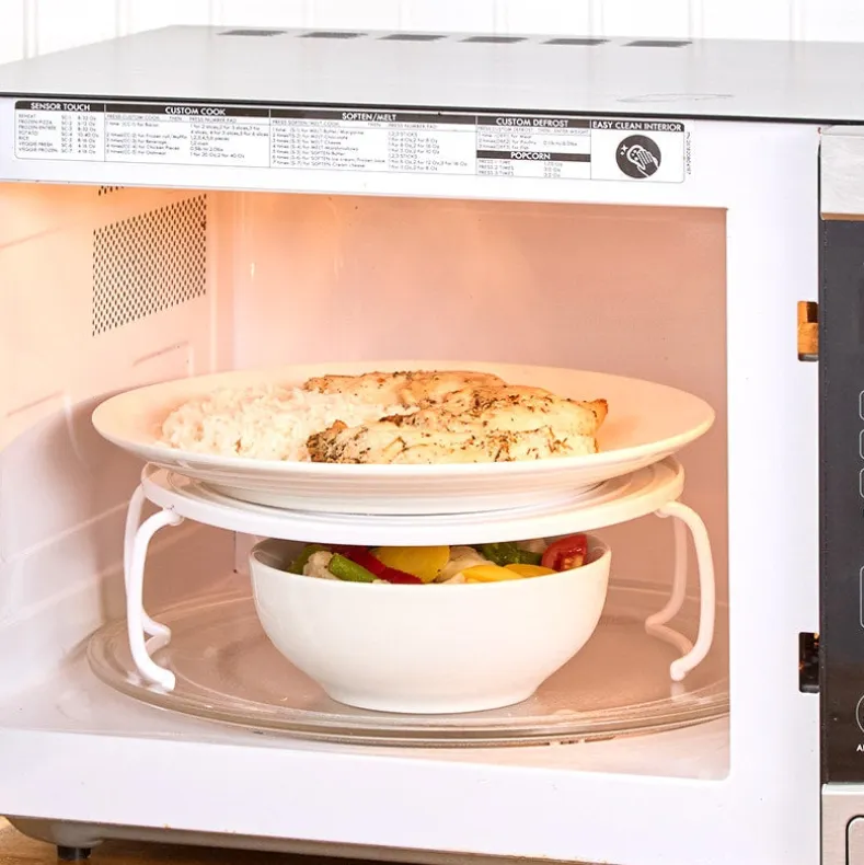 Microwave 4-in-1 Stand, Rack, Splatter Guard, Tray, Stacking Shelf