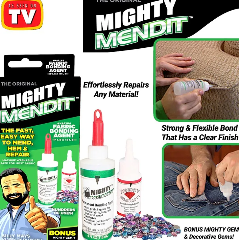 Mighty Mendit™ Fabric Bonding Agent Easy Way To Mend Hem And Repair