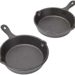Mini 4.5" Cast Iron Skillet Single Serve Set of 2