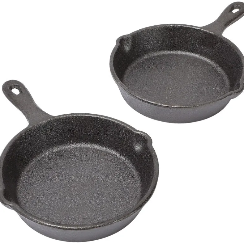 Mini 4.5" Cast Iron Skillet Single Serve Set of 2