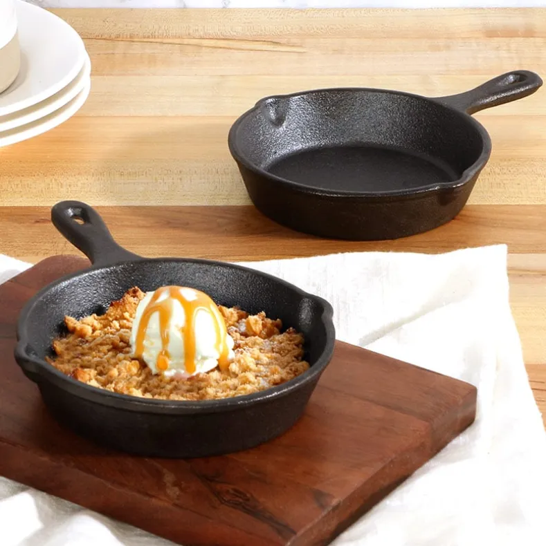 Mini 4.5" Cast Iron Skillet Single Serve Set of 2