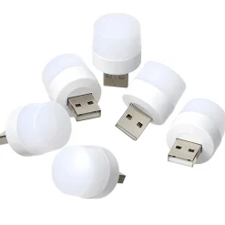 Mini USB Warm White LED Light Set Of 6 Easy To Use Compact Portable