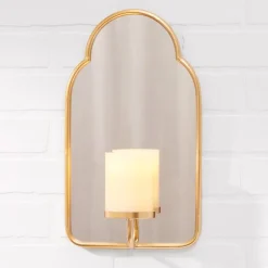 Mirror Wall Sconce With LED Candle