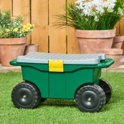 Mobile Garden Cart with Tool Storage and Tray