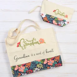 Mom Or Grandma Themed Tote and Clutch Set