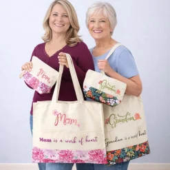 Mom Or Grandma Themed Tote and Clutch Set