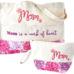 Mom Or Grandma Themed Tote and Clutch Set