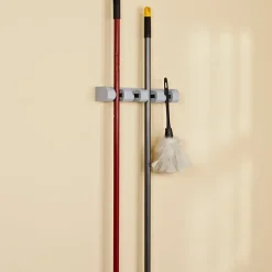 Mop & Broom Wall Mounted Storage Organizer Rack - 4 Slots