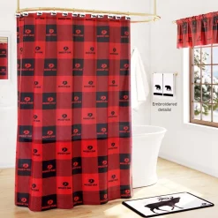 Mossy Oak Buffalo Logo Shower Curtain, Rug, Hand Towels, Valance, Hooks