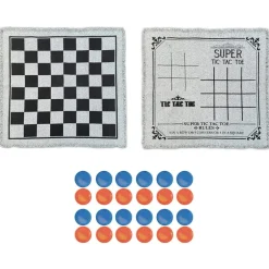 Mossy Oak Checkers and Tic-Tac-Toe Rug - Dual-Sided Game Board