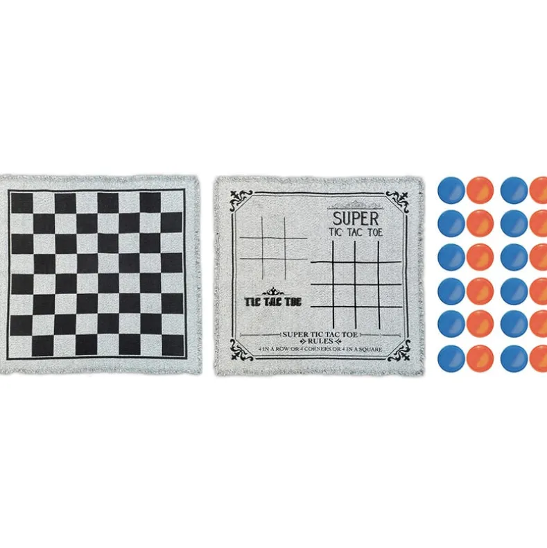 Mossy Oak Checkers and Tic-Tac-Toe Rug - Dual-Sided Game Board
