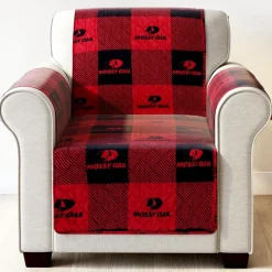 Mossy Oak Red Buffalo Logo Quilted Furniture Cover Chair, Loveseat, Sofa