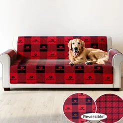Mossy Oak Red Buffalo Logo Quilted Furniture Cover Chair, Loveseat, Sofa